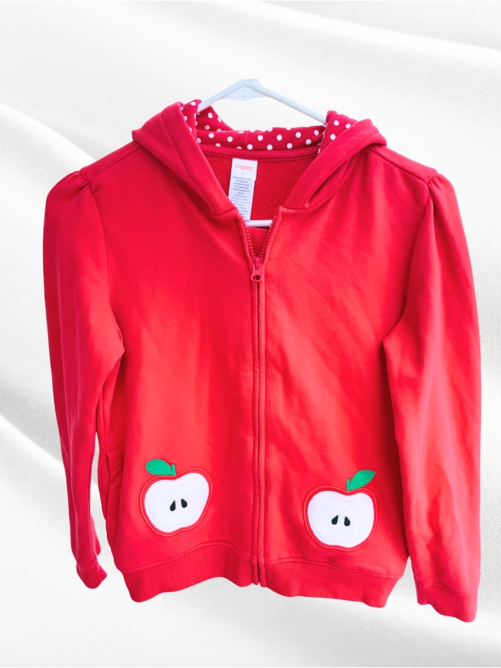 Gymboree red with hoodie polka Dot-Lined Zip Hoodie